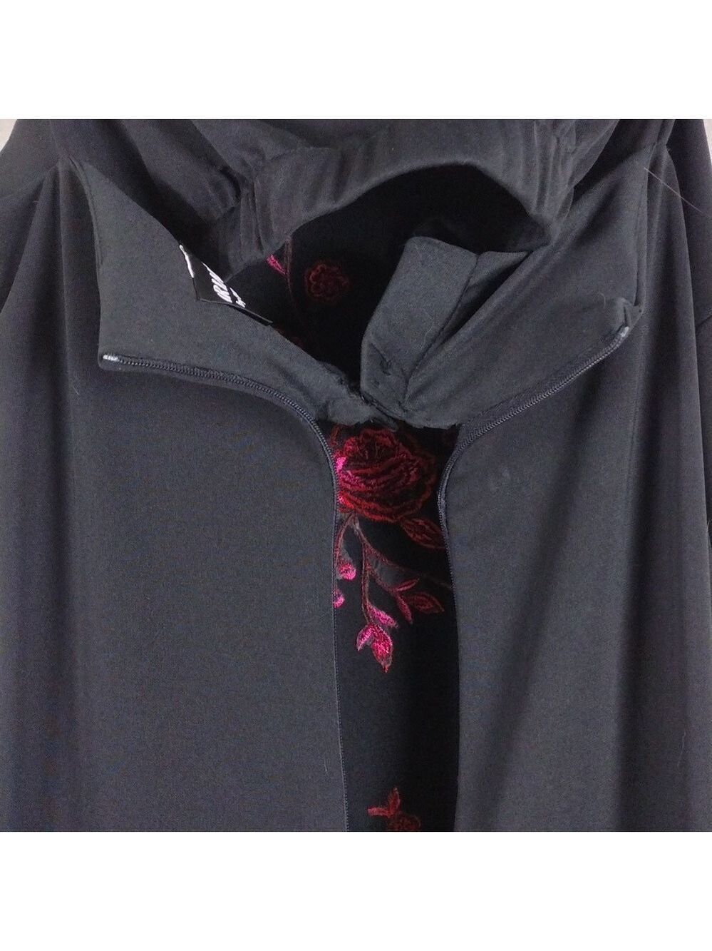 Arianna by Rachel Kaye Black Pink Embroidered Spaghetti Strap Floor Length Gown - Picture 16 of 16